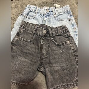 Zara Black and Light Blue Denim shorts 4T